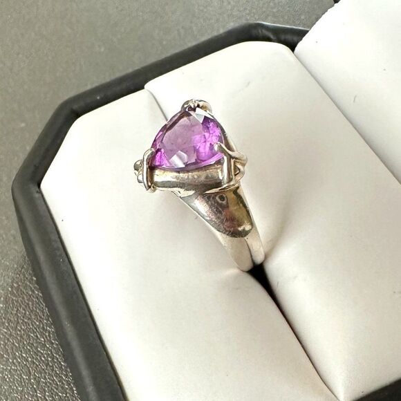 Vintage Sterling Silver Amethyst Ring Signed C^A Charles Addison Size 6 - Picture 2 of 4